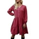 thumbnail image 1 of Vestido de manga larga para mujer Dots Cuello en V Una línea Vestido suelto de vacaciones de primave Abanopi XX-grande, 1 of 7