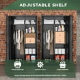 thumbnail image 3 of SOLAURA 2-Door Metal Freestanding Wardrobe Cabinet,72" H x 36" W x 18" D,Black, 3 of 7