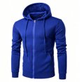 thumbnail image 4 of Men's Fall Winter 2 Piece Slim Fit Tracksuit Set, Full Zip Hoodie Sweatshirt & Drawstring Tapered Jogger Pants, Warm Athletic Workout Activewear Sweatsuit, 4 of 5