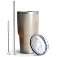 thumbnail image 2 of 30oz Orange and Grey Abstract Art Artwork Tumblers Stainless Steel Tumbler with Lid and Straw,Vacuum Insulated Double Wall Travel Tumbler Cups Mug with Cleaning Brush for Coffee,Tea, 2 of 7