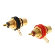 1 Pair RCA Female Socket Connector Chassis Panel Mount Adapter Audio Terminal Pl