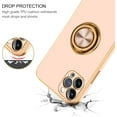 thumbnail image 5 of iPhone 12 Pro Max Case, 12 Pro Max Case, Slim Fit Soft 360° Ring Holder Kickstand Magnetic Car Mount Supported Shockproof Protective Phone Cover for iPhone 12 Pro Max 6.7 Inch, Pink/Golden, 5 of 18