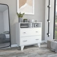 thumbnail image 3 of CoSoTower Double Drawer Dresser Arabi, Bedroom, White, 3 of 7