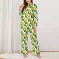 thumbnail image 2 of Pofeuu Corn Cob Print Womens Pajamas Set Long Sleeve Sleepwear Button Down Nightwear Soft Pj Lounge Sets Button Down Pajamas Women-Medium, 2 of 7