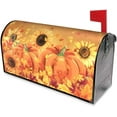 thumbnail image 5 of Fall Mailbox Covers Magnetic 18 X 21 Inch Autumn Pumpkin Sunflower Mailbox Cover Waterproof Post Wraps Fall Thanksgiving Mailbox Post for Home Decor Seasonal Mailbox Covers, 5 of 6