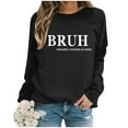 thumbnail image 2 of Women's Fashion Casual Solid Color Loose Long Sleeve Letter Print Round Neck Hoodie, 2 of 2