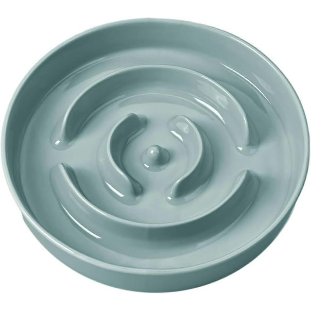 Slow Feeder Ceramic Bowl Slow Down Eating for Small Medium Breed Pet Slow Feeder for Fun,Anti-Choking Dishes Pet Food Bowl(Dark Green)