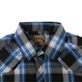 thumbnail image 3 of Coevals Club Men's Western Shirt Cowboy Plaid Country Pearl Snap Button Short Sleeve Two Pockets Work Shirts 19 Bule White Black 4X-Large, 3 of 7
