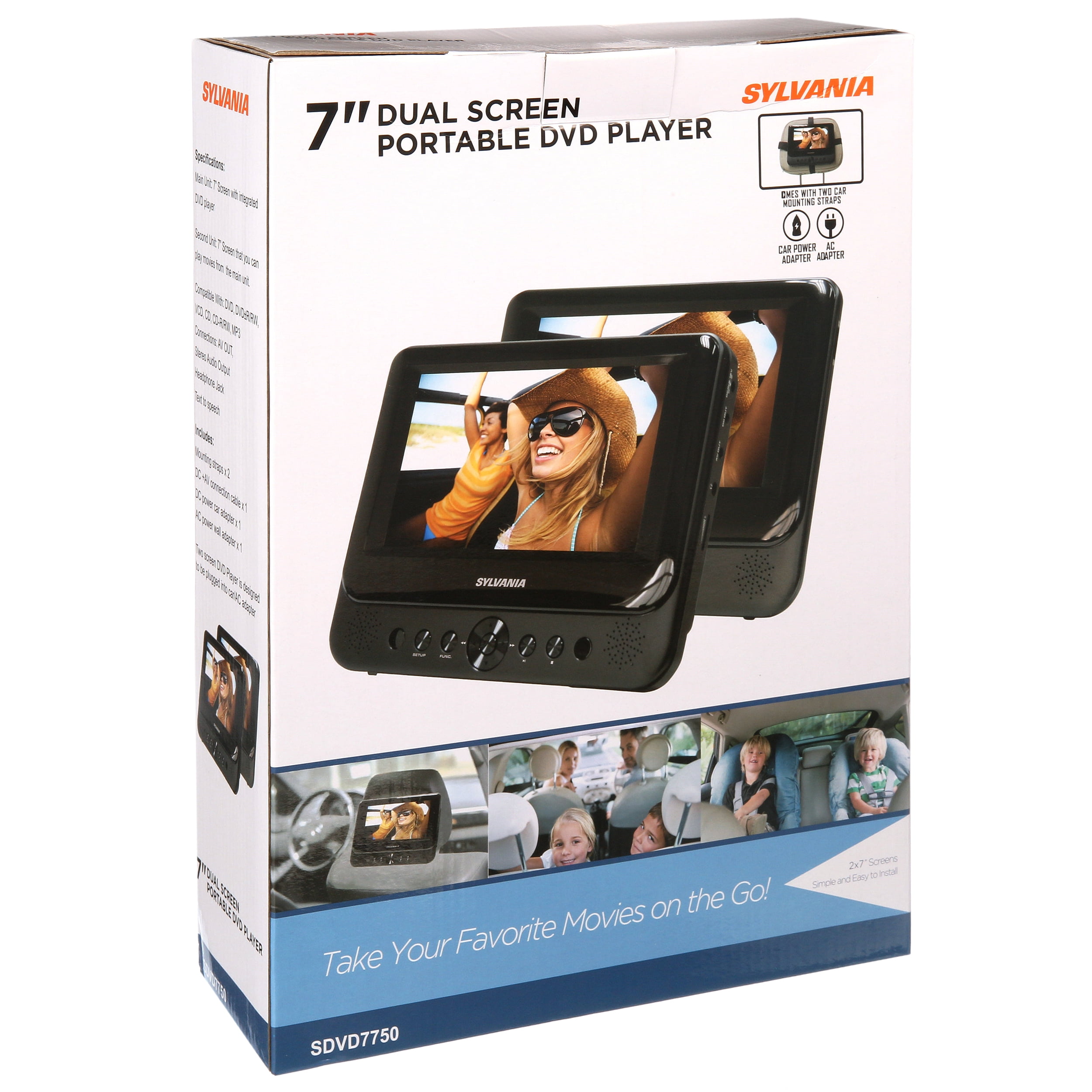 Sylvania 7 Dual Screen Portable DVD Player 