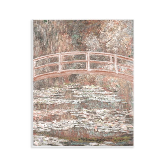 Stupell Industries Transitional Peach Impressionist Bridge Wall Plaque Art, 11 x 14, by Corinne Haig