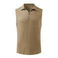 thumbnail image 4 of Men Spring Summer Sleeveless Vest Casual Lapel Pocket Button Solid Color Plaid Top Male Cool Camis Dailywear, 4 of 5