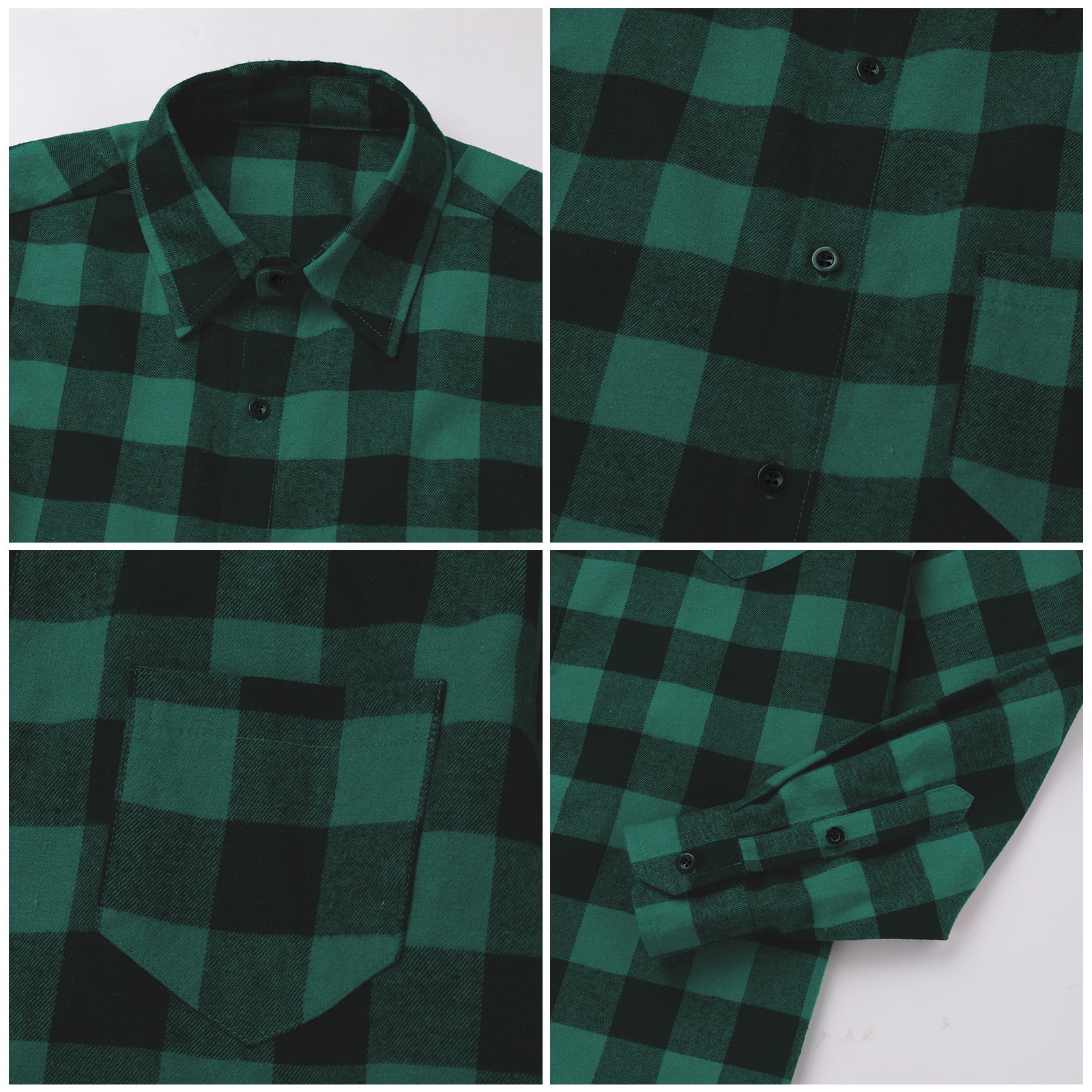 FYMNSI Christmas Matching Family Outfits Mommy and Me Green Plaid Dresses Father Son Button Down Shirts Xmas Photoshoot Set (Men XL)
