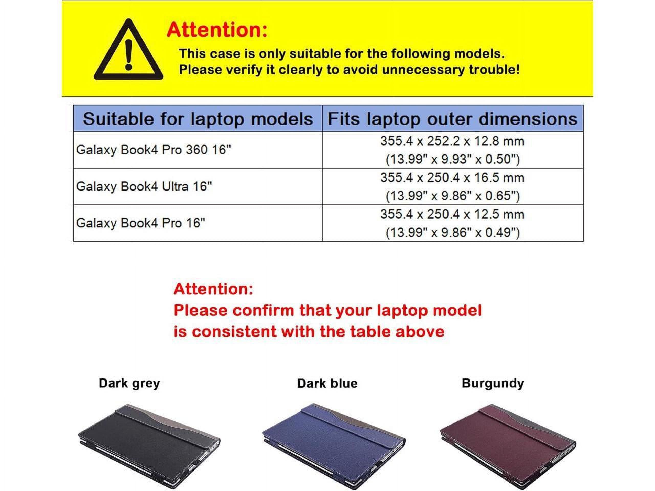 Laptop Case Cover for 16 inch Samsung Galaxy Book 4 Pro 360 / Galaxy Book 4 Ultra / Galaxy Book4 Pro, 2 in 1 PU Leather Protective Bag Sleeve with Pen Holder