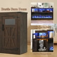 thumbnail image 6 of Blotout 95" Fireplace TV Stand for TVs up to 100" with 60" Electric Fireplace, Large Farmhous Media Entertainment Center w/LED Lights/Power Outlets & Barn Doors Storage Cabinet for Living Room,Brown, 6 of 9