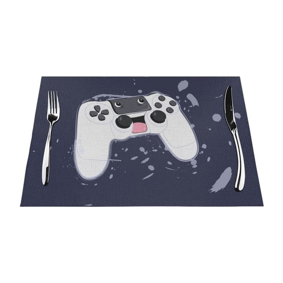 XMXY Woven Placemats Set of 6 PCS, Lark Style Game Controller Table Mats Washable Heat Resistant Placemats