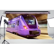MOHome 7x5ft a Purple Express Train Photo Background Photography Backdrop Studio Props