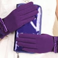 thumbnail image 4 of Weikingp Warm Gloves Women Handmade Gloves Winter Hand Warmers Stylish Gloves Ladies Gloves Warm Knitted Embroidered Warm Knit Gloves () Purple Polyester, 4 of 4