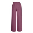 thumbnail image 6 of Outfmvch Wide Leg Pants Woman Flowy Drawstring High Waist Women's Culottes High Waisted Linen Pants Women Summer Beach Pant Flowy Lounge Linen Palazzo Pants for Women Beach Pants Purple S-2XL, 6 of 8