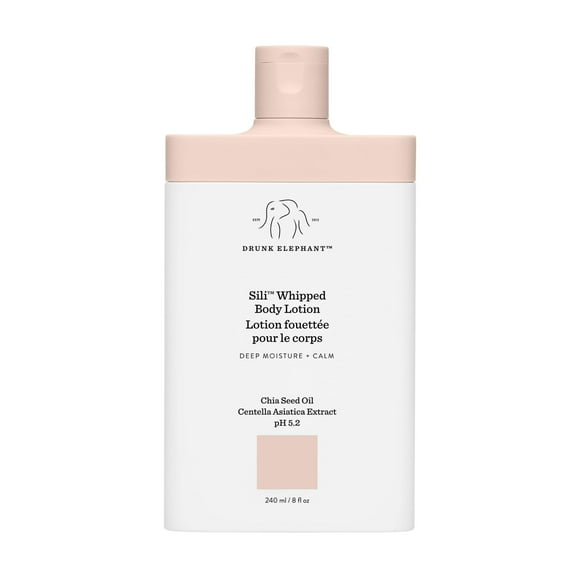 Drunk Elephant Sili Whipped Body Lotion - 240 ml/8 fl oz - Rich Daily Moisturizing Lotion - Clean Clinical Skincare - Cruelty-Free - Free of Essential Oils, Silicones, and Fragran