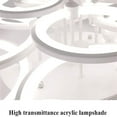 thumbnail image 6 of LED Dimmable Ceiling Light Modern Ring Circle Flush Mount Ceiling Lamp Acrylic Lampshade Chandelier Bedroom Kitchen Living Room Interior Decorative Lighting Fixture,8 rings/41.73×30.7×7.5in/120w, 6 of 6