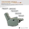 thumbnail image 5 of Genuine Leather Swivel Recliner, Manual Glider Rocker Recliner Chair with Adjustable Backrest Footrest for Living Room Bedroom Sage, 5 of 10