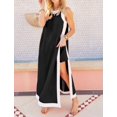 thumbnail image 2 of Conjunto de 2 piezas maxi vestido con pantalones cortos en bloques de color bohemio, sin mangas, 2 of 6