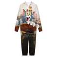 thumbnail image 3 of Tom And Jerry Women Men Pajamas Zipper Onesie Jumpsuit Hooded One Piece Sleepwear, 3 of 8