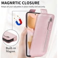 thumbnail image 6 of Zipper Wallet Case for Xiaomi 12T with Card Holder Slot, PU Leather Adjustable Kickstand Flip Handbag Phone Cover for Xiaomi 12T/12T Pro SDLL Rose Gold, 6 of 7