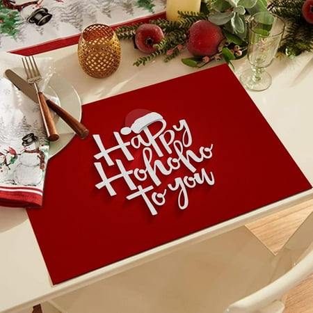 

Miommo Dining Table Decor Clearance Sales Waterproof Red Christmas Placemats for Dining Table 32 X 21 Cm Seasonal Winter Xmas Snowflakes Holiday Washable Table Mats Home Essentials