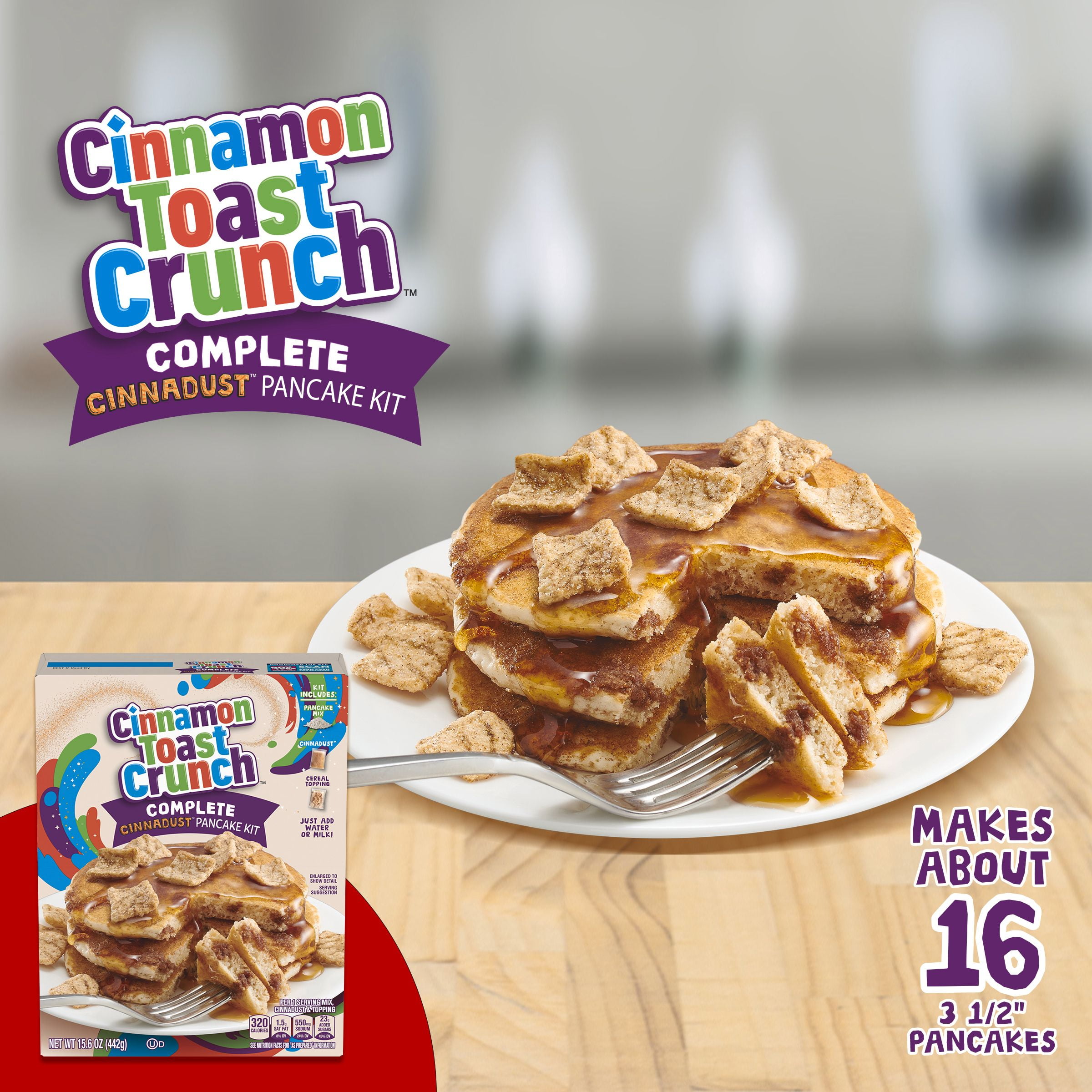 Betty Crocker Cinnamon Toast Crunch Pancake Kit, Baking Mix, 15.6 oz.