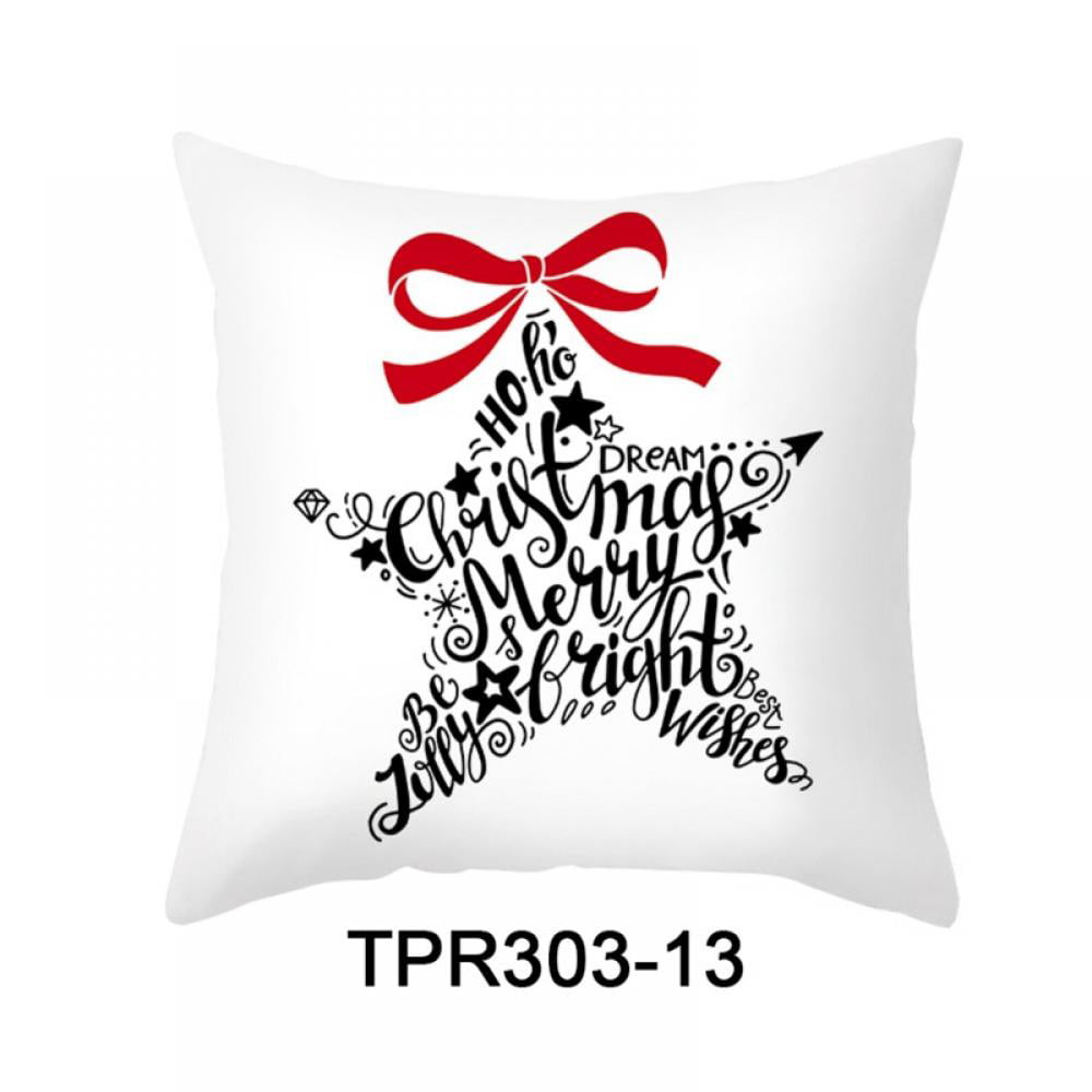 Super Soft Car Cushion Cover Merry Christmas Xmas Decor Bronzing Pillowcase BB