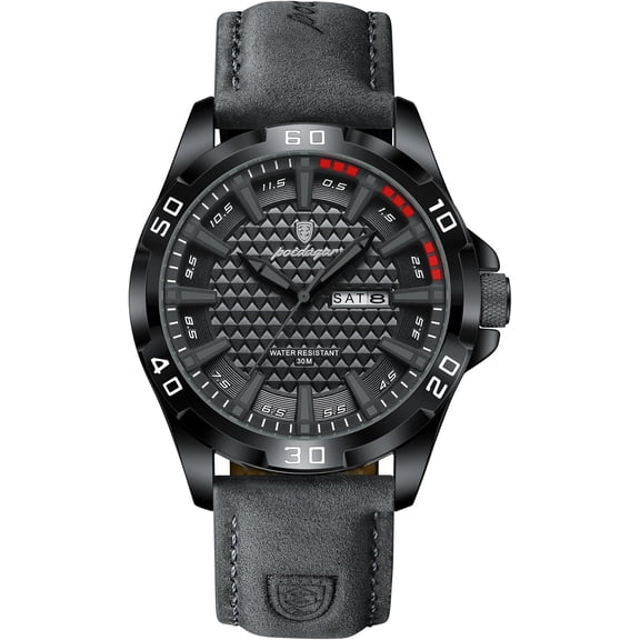 Man Wristwatch Luxury Waterproof Luminous Date Week Watch for Men Business Big Dial Quartz Sport Leather Men's Watches