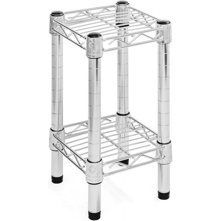 Shelving Inc. 8" d x 8" w Chrome Wire Shelving with 2 Tier Shelves, Weight Capacity 800lbs Per Shelf