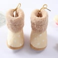 thumbnail image 3 of Baby Boys Girls Fleece Fur Winter Warm Snow Boots Soft Sole Crib Shoes Booties for Newborn Infant Toddler 0-6 Months, 3 of 5