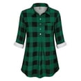 thumbnail image 2 of ADREAMLY Women Plaid Shirt Button Down Flannel Long Sleeve Tunic Tops Blouse, 2 of 6