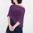 thumbnail image 4 of XUNKUSGA Cover Ups for Swimwear Women Fashion Off-The-Shoulder Openwork Crochet Poncho Tops for Women Summer Sun Protection Beach Cover Up,Purple,Free Size, 4 of 6