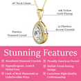 thumbnail image 3 of Cate & Chloe Isabel 18k Yellow Gold Plated Pendant Necklace with Simulated Diamond Crystal for Women, 3 of 9