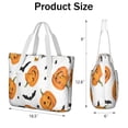 thumbnail image 3 of Tote Bag for Women - Halloween Pumpkins Bats and Stars Shoulder Bag - Large Utility Work Duffle Bag with Zipper Handbag for Travel, Work, Sprots, 3 of 5