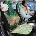 thumbnail image 2 of Uorisanigo Car Seat Cover Front Seats Only Full Set of 2, Split Green Marble Automotive High Back Cushion Cover Universal Driver Interior Accessories Fit for Most Cars, 2 of 7