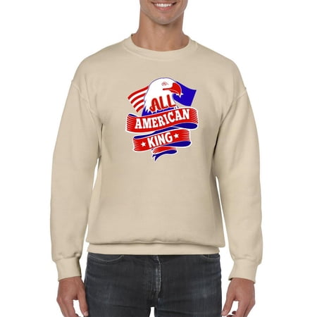 All American King 4Th July Sweatshirt Men -Image by Shutterstock Male 3X-Large