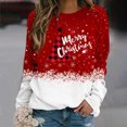 thumbnail image 1 of Mode Femme Col Rond Noël Manches Longues Hauts Blouse Pull Chandail en Molleton, 1 of 5