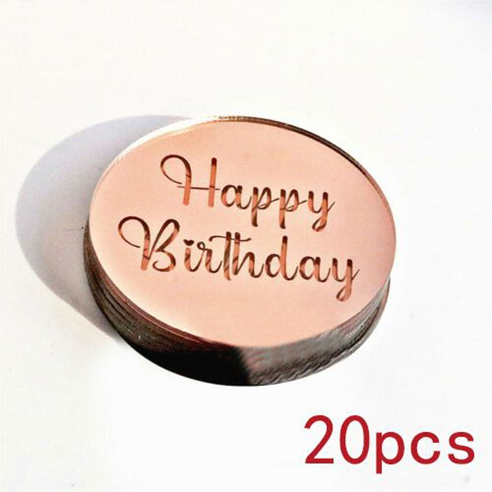 Happy Birthday Personalised Small Cake Disc Cupcake Toppers Small Cupcake  Toppers Engraved Disc Acrylic Cake Disc Accessories 