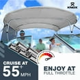 thumbnail image 2 of Knox B42-T42F-Z4 67-72 in. Universal 4 Bow Bimini Tops with Detachable Mesh Sidewalls for Boats, Light Gray, 2 of 6