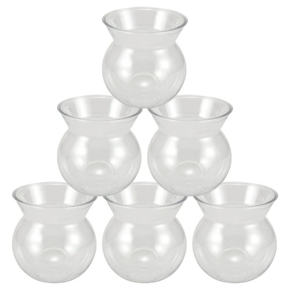 Masteelf  6 Pcs Plastic Fish Tank Cute Pots for Plants Indoor Child Transparent