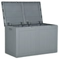 thumbnail image 3 of vidaXL Garden Storage Box 180L Grey PP Wood Look, 3 of 5