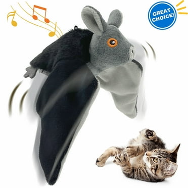 Furrygo Interactive Cat Toys Flapping Bat for Indoor Cats Rechargeable Cat Toy Vivid Chirping, Automatic Beating Wings Kitty Toys with Catnip for Kitten Exercise, Hanging Toys Self Play