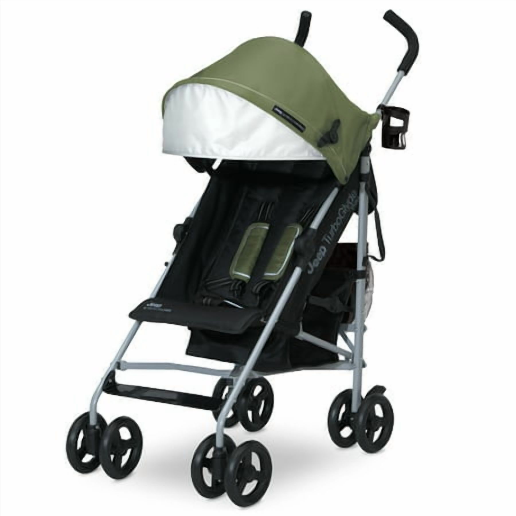 Jeep TurboGlyde Plus Stroller by Delta Children - Lightweight Travel Stroller Only Weighs 13.7 Pounds, Olive Green