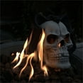 thumbnail image 3 of Realistic Metal Human Skull Gas Log for Fire Pits & Fireplaces: Heat-Resistant, Durable, Handcrafted Halloween & Spooky Decor, 7.25lb, 10.8", 3 of 7