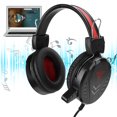 thumbnail image 4 of USB Interface Lightweight PU Material Headphone With Microphone, Wired Over Ear Headphone, For Laptop Computer, 4 of 8