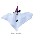thumbnail image 3 of Extra Large Halloween Ghost Decor - 35" Hanging Paper Phantom for Porch & Yard (Glow in the Dark Outdoor Scary Decorations, Haunted House Party Props), 3 of 6